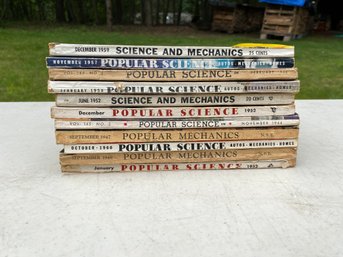 Vintage Popular Science/Science And Mechanics Magazines. Twelve Issues From 1944-1959.
