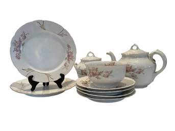 Antique Tea Set & Plates By Carlsbad China Made In Austria