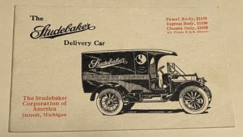1914 Studebaker Delivery Car Advertisement Pamphlet