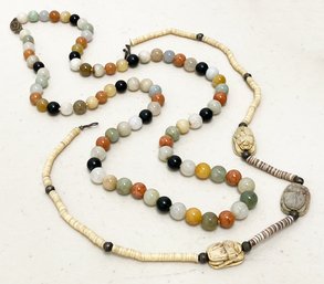 Colorful And Carved Necklaces