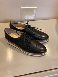 Shellys Black Wingtips Shoes Women Size Eu 38 MSRP $120
