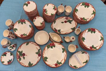 140 Pc. Franciscan Earthware Table Settings ' Apple' Various Sz. Plates, Bowls, Serving, Coffee Cups/ Saucers