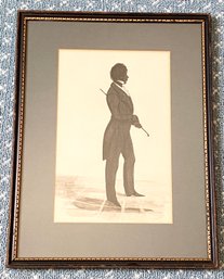 Vintage Silhouette Portrait Of A Gentleman Standing