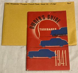 1941 Studebaker Champion Owners Guide Model 3G