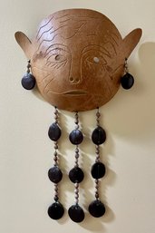 Carved Gourd Mask Wall Hanging