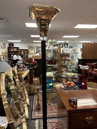 Brass Floor Lamp With Up Light Brass Shade