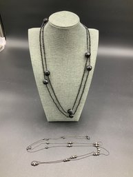 Long Black Beaded Necklaces