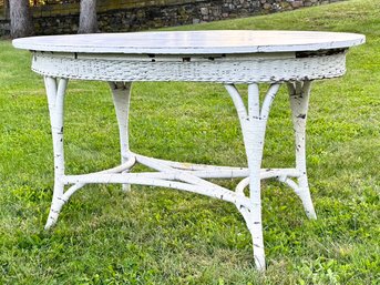 A Vintage Wicker Console Table