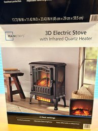 3D Electric Fireplace With Infrared Quartz Heater