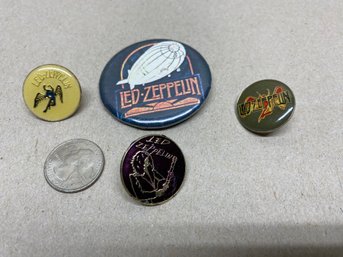 Led Zeppelin. (4) Vintage Led Zeppelin Pins/Buttons.