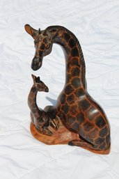 11 In Wood Giraffe Sculpture