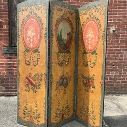 Fabulous Antique French Room Divider - All Hand Painted - Amazing Patina - Look At That Paint - Its AMAZING !