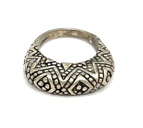 Vintage Sterling Silver Intricately Designed Ring, Size 6.5