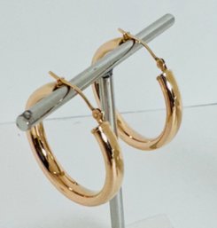 BEAUTIFUL 14K GOLD HOOP EARRINGS 1'