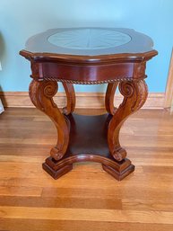 Vintage Mahogany Side Table With Beveled Glass Top 1 Of 2