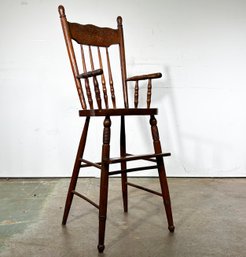 An Antique Victorian Oak High Chair