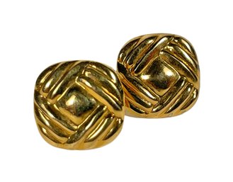 Gold Over Sterling Silver 925 Pierced Earrigns