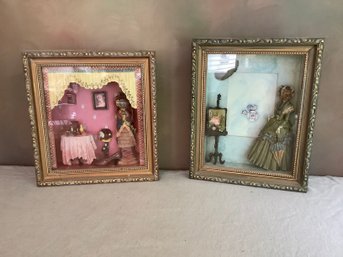 Pair Of Vintage Victorian Shadow Boxes