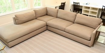 Crate &  Barrel Lounge Il 3-Piece Sectional Sofa In Taft  Cement  With   Left-Arm Bumper  $3,997