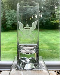 Scarce Aseda Glass Swedish Etched Bicentennial Vase By Jan Johansson (1942-2018)