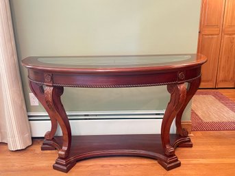 Vintage Mahogany Hall Table With Beveled Glass Top