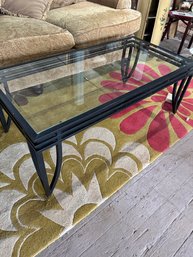 Black Metal Coffee Table With Glass Top