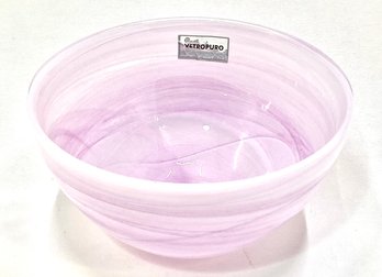 Vintage Vetropuro Glassware Purple/pink Swirl Bowl