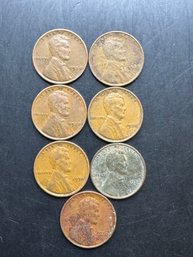 7 Wheat Pennies 1930, 1934, 1935, 1936, 1937, 1938, 1939