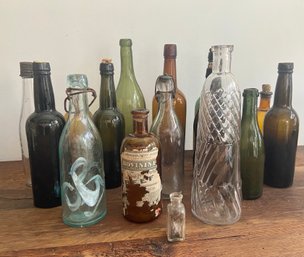 Large Lot Of Vintage Glass Bottles (B)