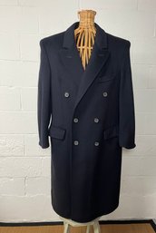 Men's Alberto Bellini Wool And Cashmere Navy Coat - D'Agostino's