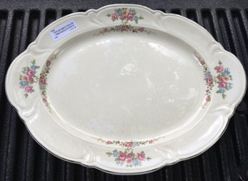 Antique Taylor Smith Taylor No. 8392 Pink Roses Floral 16' Tableware Porcelain Platter