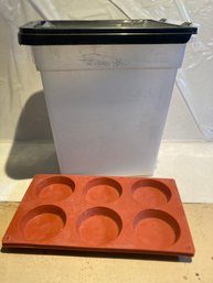 Lidded Food Safe Storage Container And Silicon Baking Molds