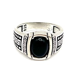 Vintage Sterling Silver Onyx Color Ring, Size 8.5