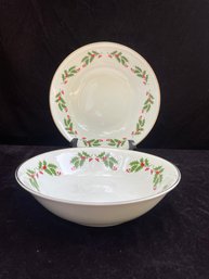 China Pearl Fine China Noel Serving Bowls