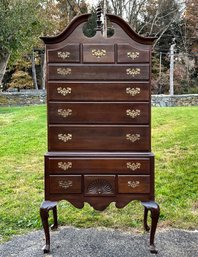 A Vintage Highboy Dresser In Walnut Tone Mahogany