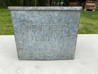 Vintage Newfield Dairy Galvanized Metal Milk Box.