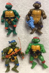 Set Of 4 Vintage Teenage Mutant Ninja Turtles Action Figures