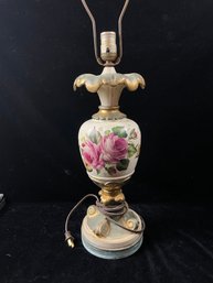 Vintage Ceramic Lamp With Roses