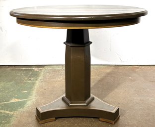 A Custom Painted Wood Pedestal Based Bistro Or Game Table