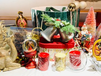 Large Group Of Christmas Items #2 Reindeer, Candles, Figurines & More