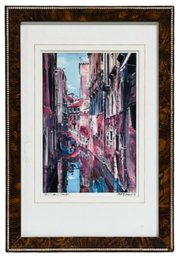 Framed Painted Photograph, 'Textured Canal' By Martin Roberts