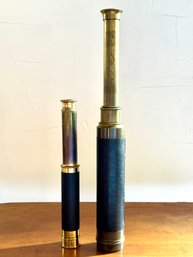 Gall & Lembker New York Vintage Brass Spyglass Telescope & Small Telescope