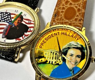 Two Hillary And Bill Clinton Wristwatches