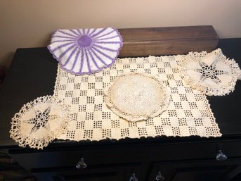 5 Vintage Crocheted Doilies
