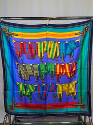 Hermes Paris Colorful Silk Scarf J. Metz 35x35'