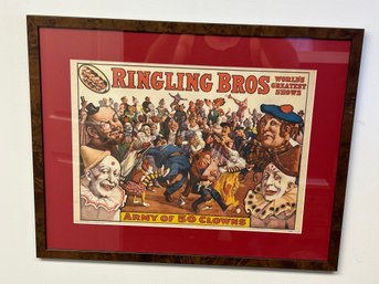 Vintage RINGLING BROTHERS Circus Poster In Gallery Frame