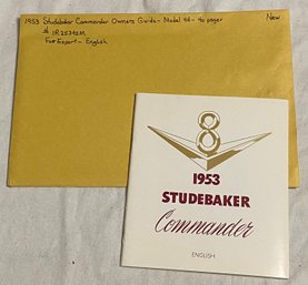 1953 Studebaker Commander Owners Guide Model 4H