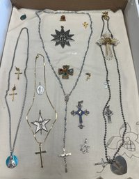 Collection Jewelry Lot Of Religious Ear Rings, Pendants, Long, Necklaces, I Love Jesus 212/A3