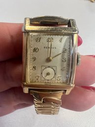 BENRUS Vintage Watch - Gold Stainless With Stretchy Bracelet Band & Second Hand Feature