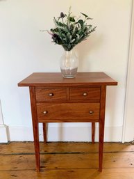 Handmade Mahogany  Shaker Style Three Drawer Side Table